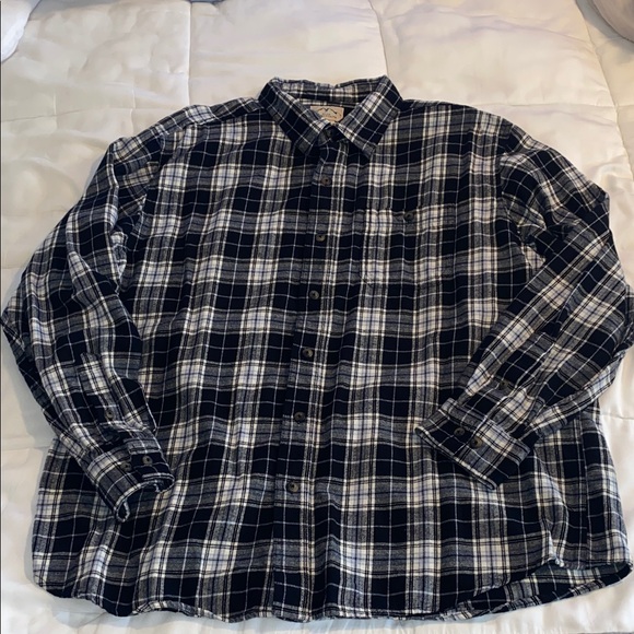 Blue Mountain Other - Classic Black, Blue and White Flannel Plaid Men's Shirt